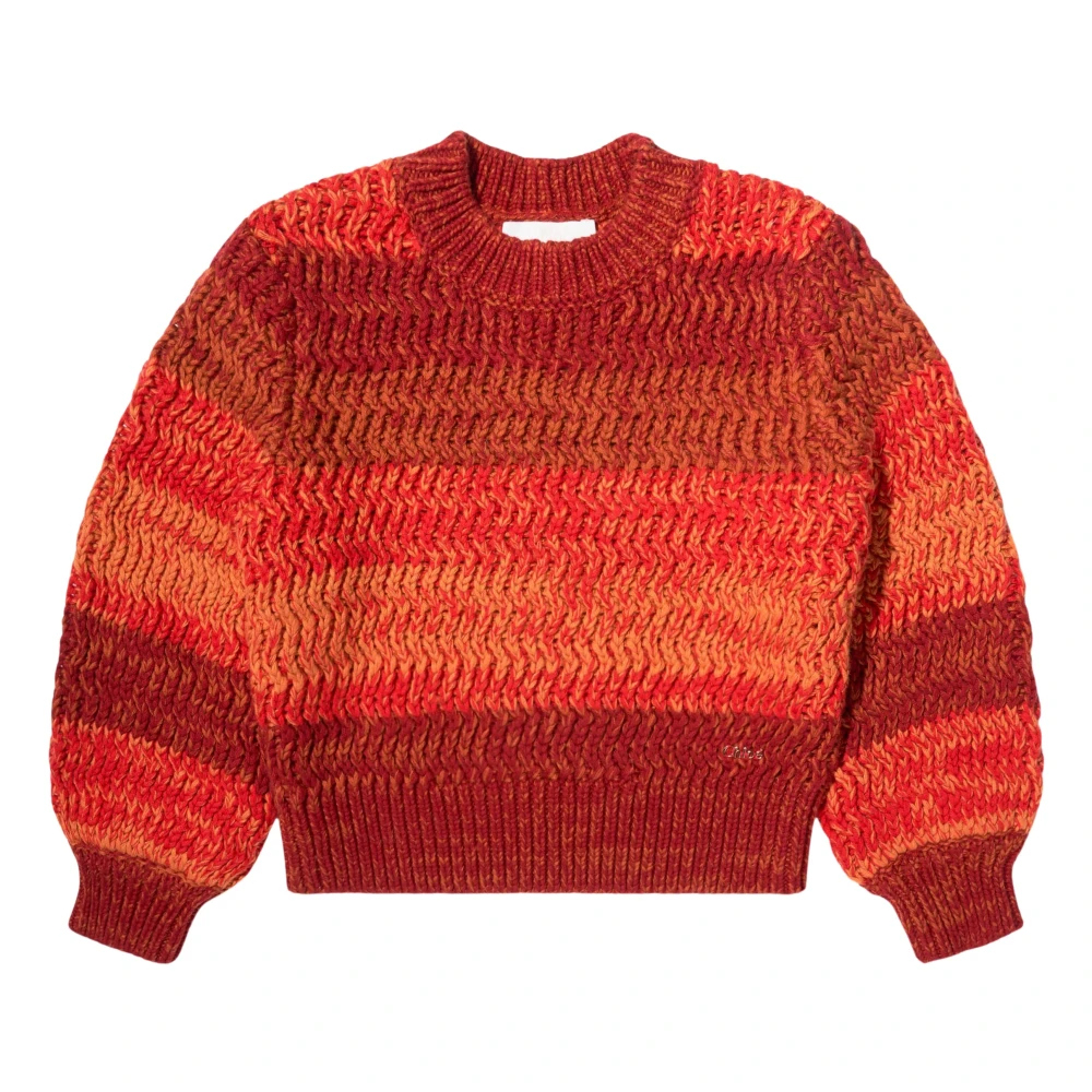 Chloé Girls Orange Kids Knitwear, 2 Y, Gradient Knitted Jumper