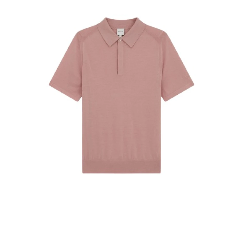 PS By Paul Smith Roze Merino Wol Polo Shirt Pink Heren
