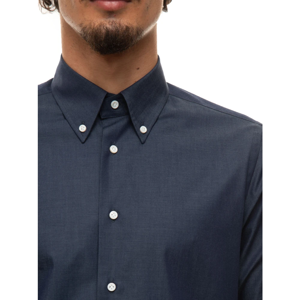 Càrrel Chambray Button-Down Casual Overhemd Blue Heren