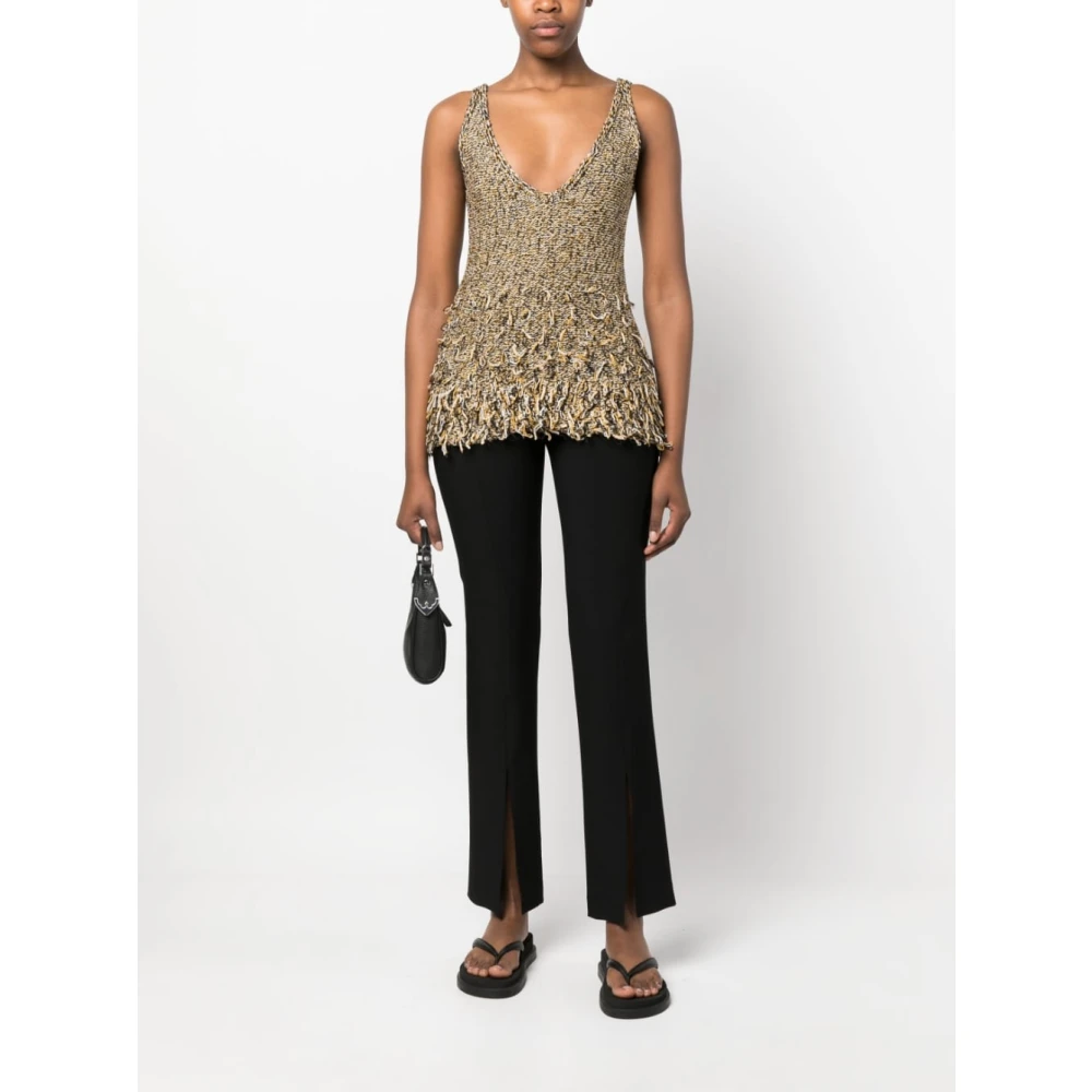 Durazzi Milano Multicolor Mouliné Gebreide Top met V-Hals Multicolor Dames