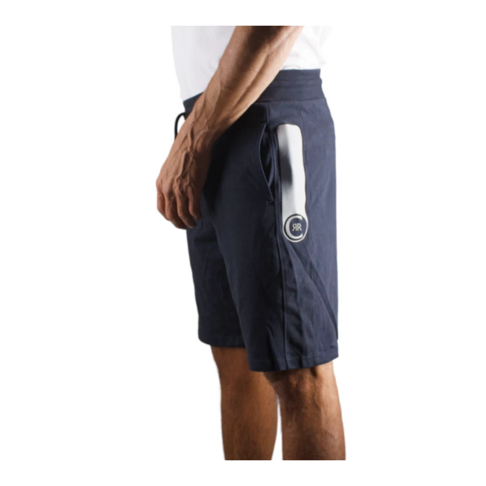 Cerruti 1881 Blauwe Zijlogo Katoenen Shorts Blue Heren