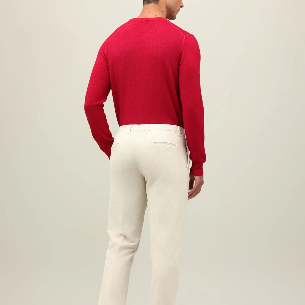 Boglioli Garment Dyed Corduroy geplooide Chinos White Heren