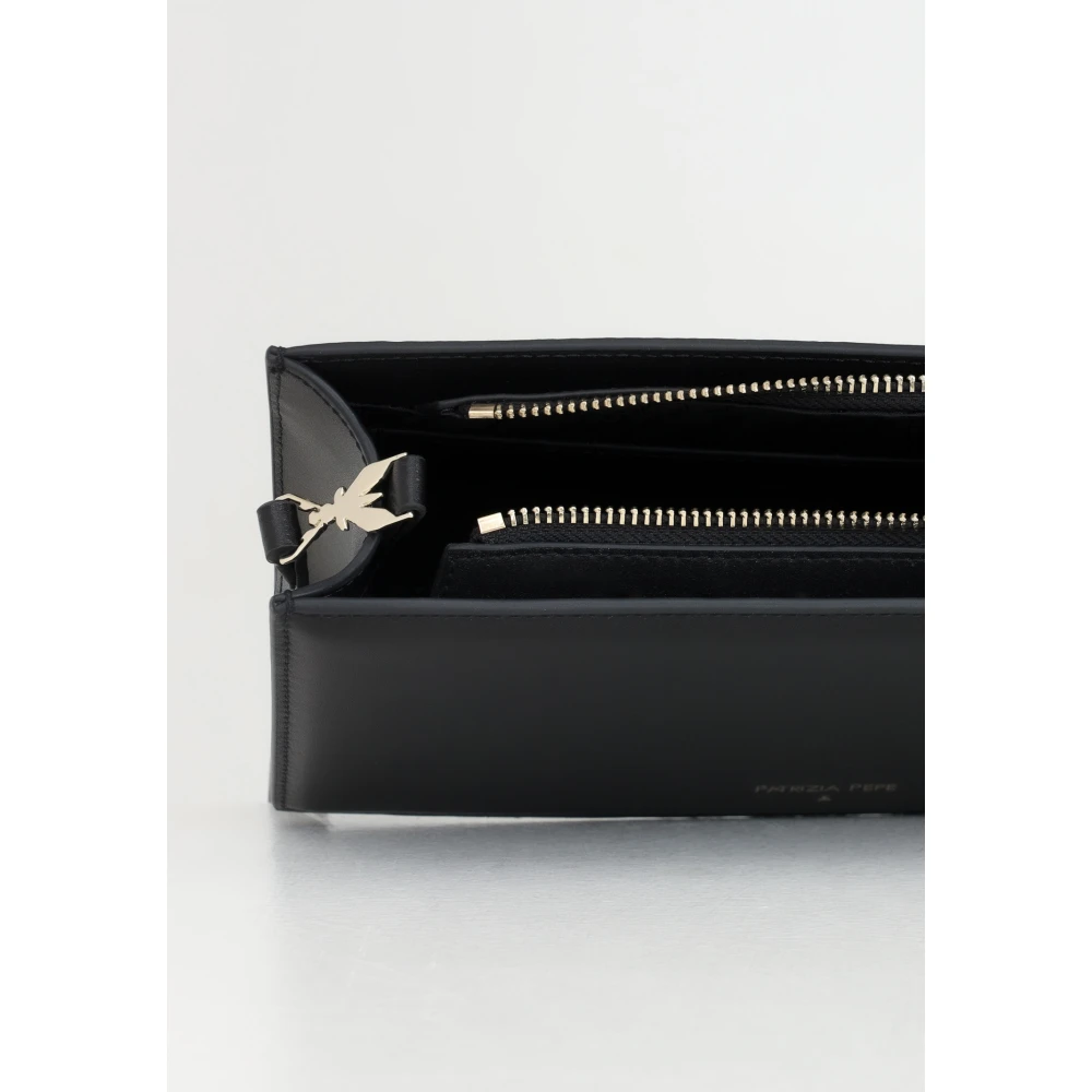 PATRIZIA PEPE Zwarte Schoudertas Essentieel Ontwerp Black Dames