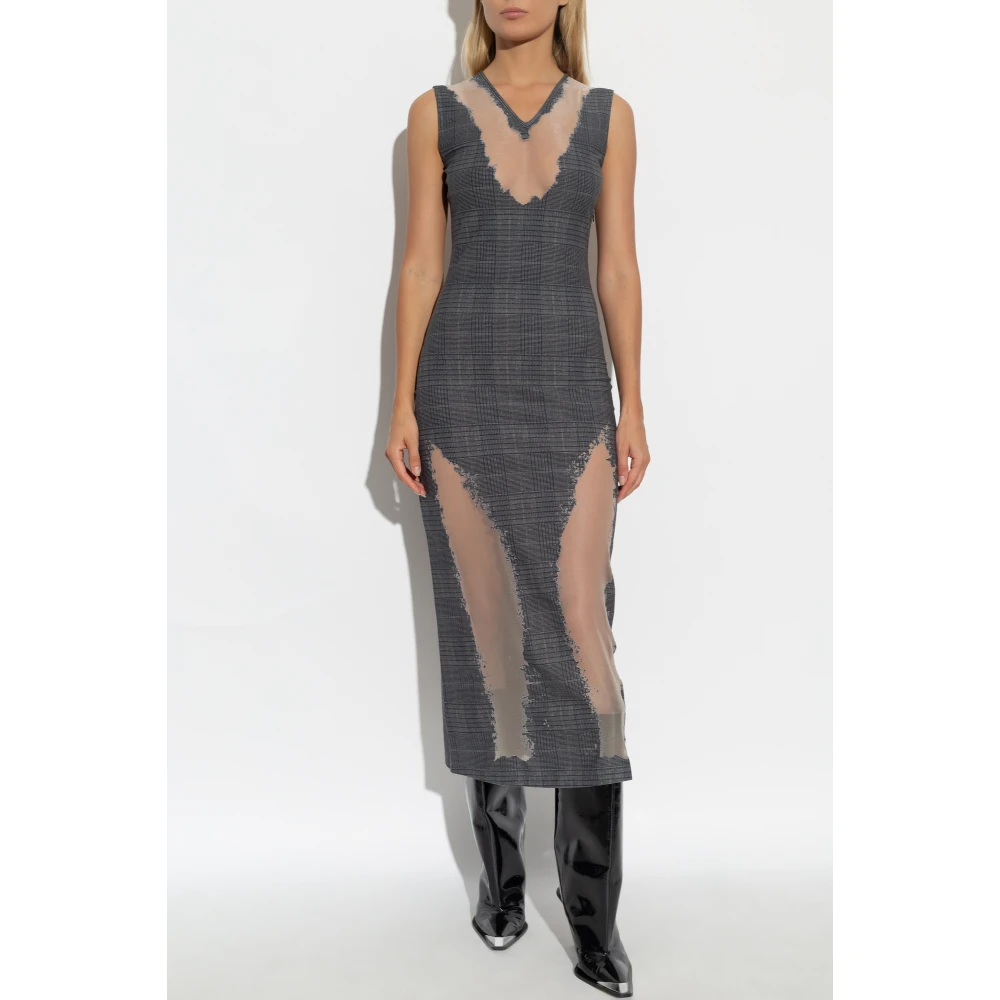 Diesel Geruite patroon jurk D-Myliane Gray Dames