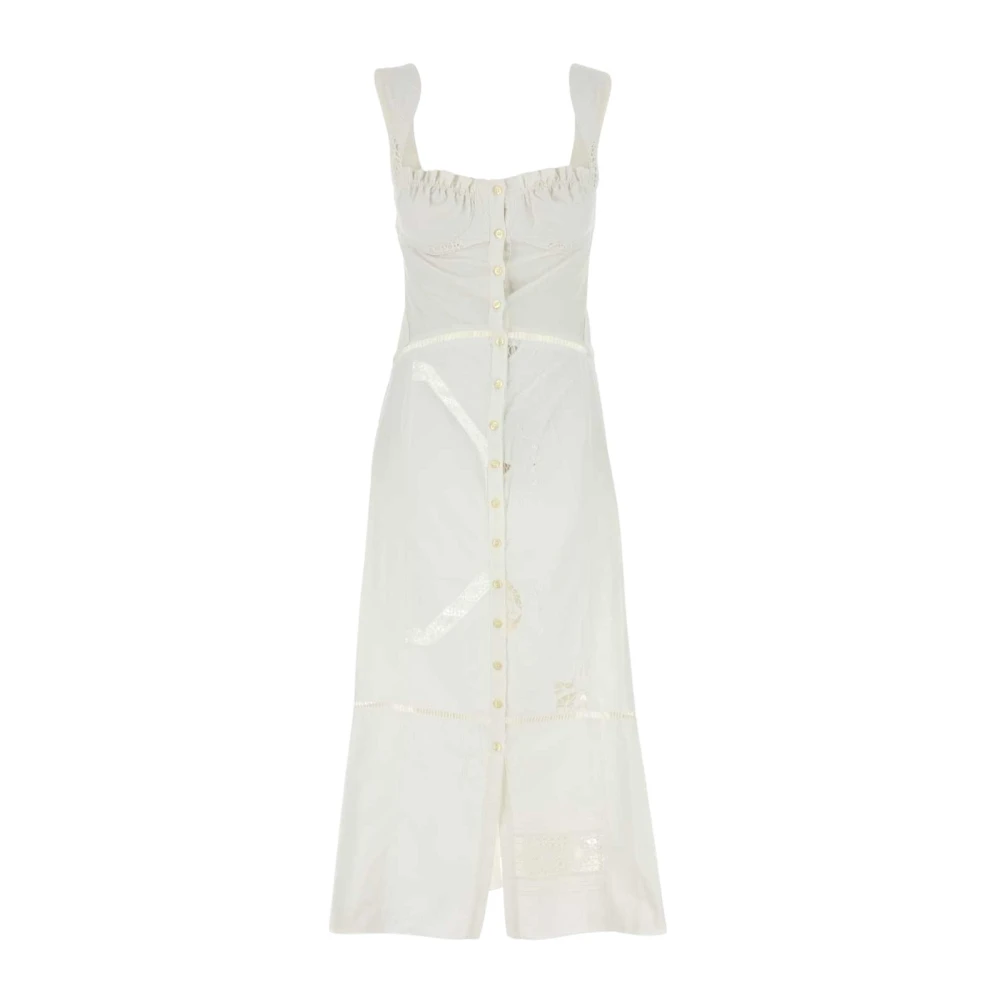 Marine Serre White Shirt Dresses, Female, S, Cotton Dress