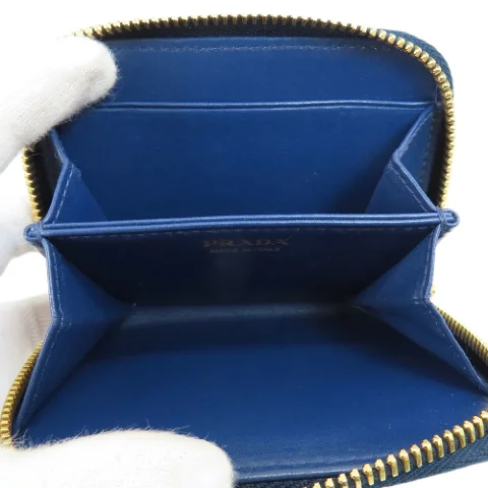 Prada Vintage Pre-owned Leather wallets Blue Dames
