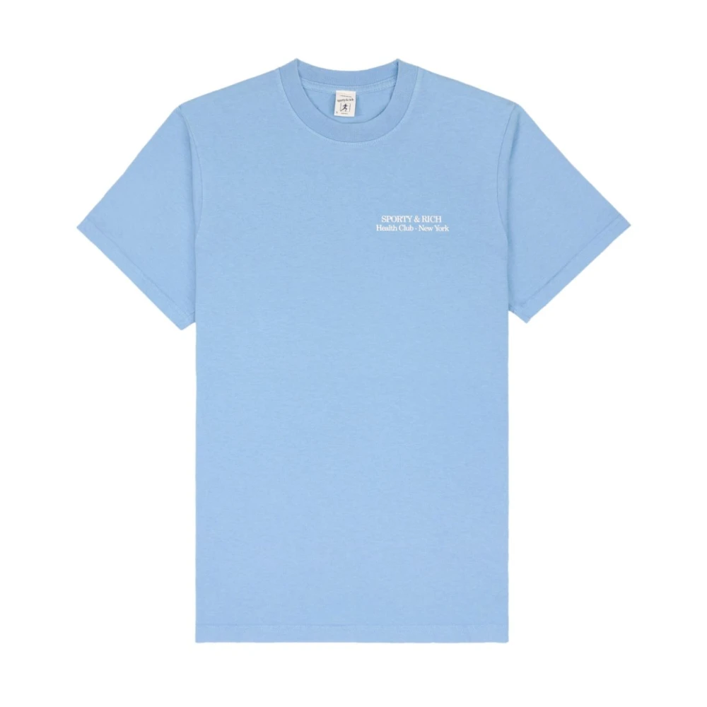 Sporty & Rich Nieuwe Drink Water T-Shirt Collectie Blue Heren