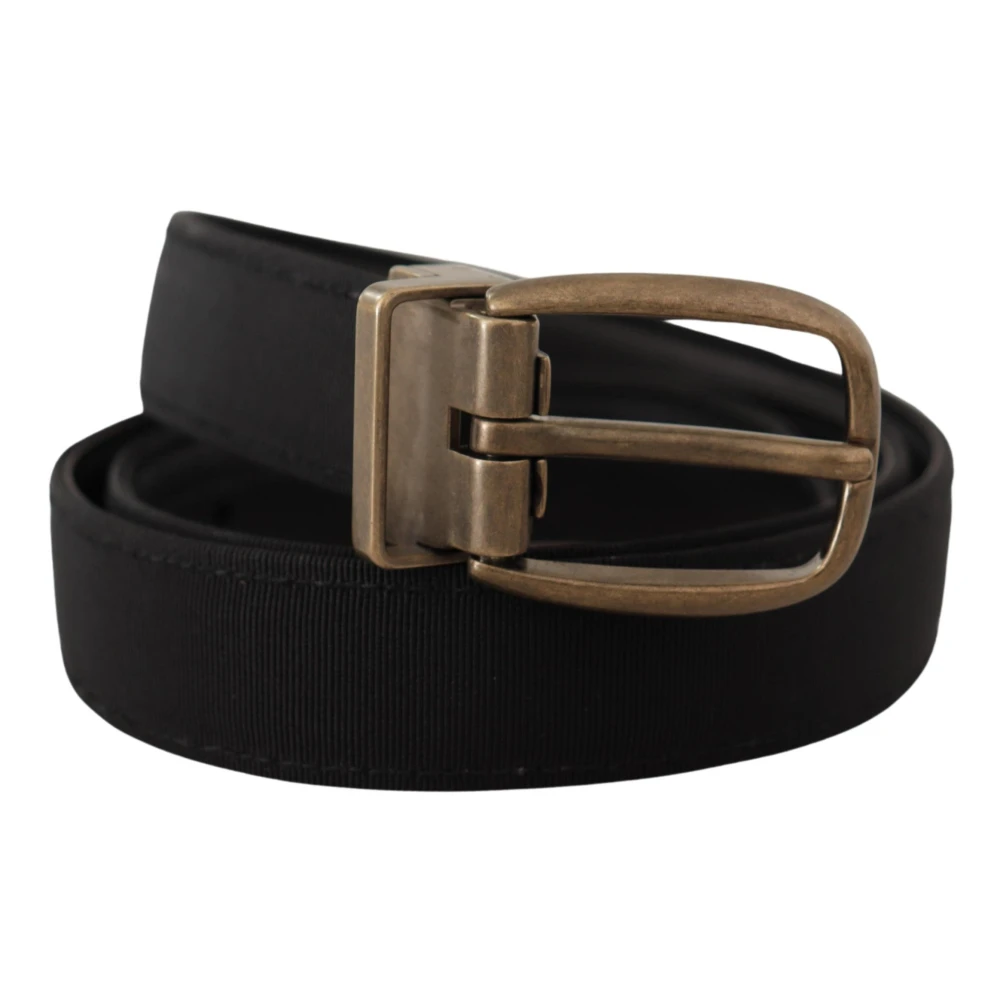 Dolce & Gabbana Elegante Leren Riem Zwart Black Heren