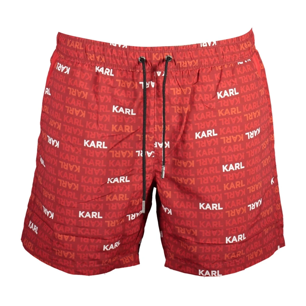 Karl Lagerfeld Rode Zwembroek Boxershort met Zakken Multicolor Heren