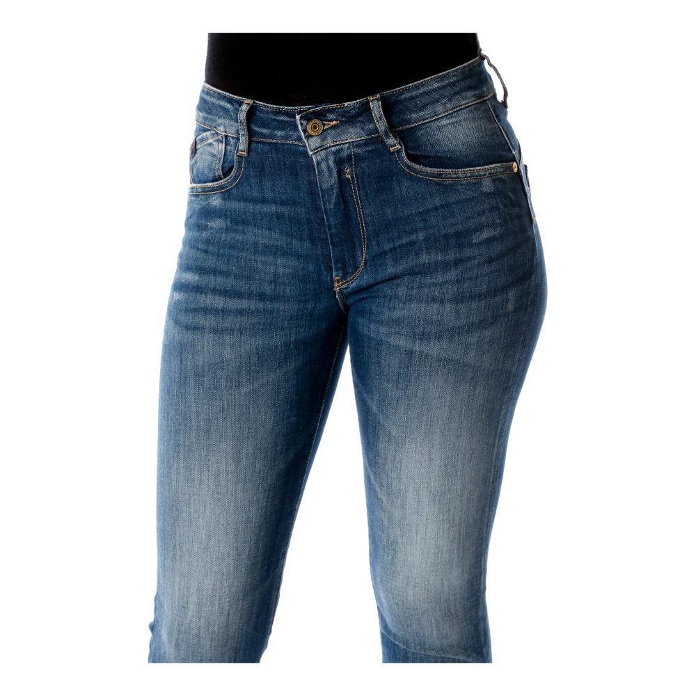 Le Temps Des Cerises Highwaist Slim Fit Jeans met Push-up Effect Blue Dames