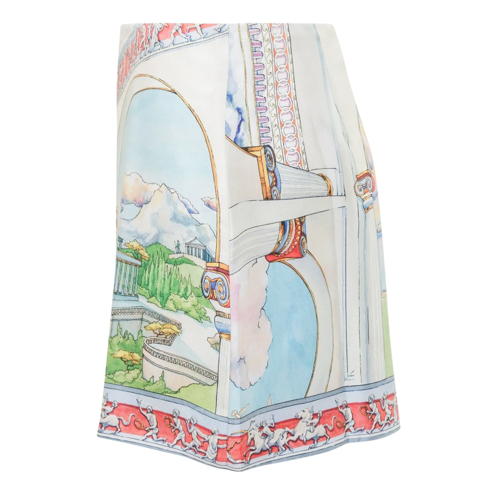 Casablanca Grafische Print Mini Rok in Wit Multicolor Dames