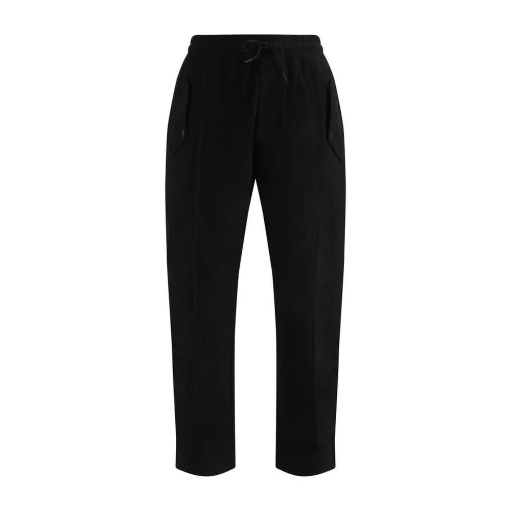 Moschino Katoenen broek met verstelbare tailleband en zakken Black Heren