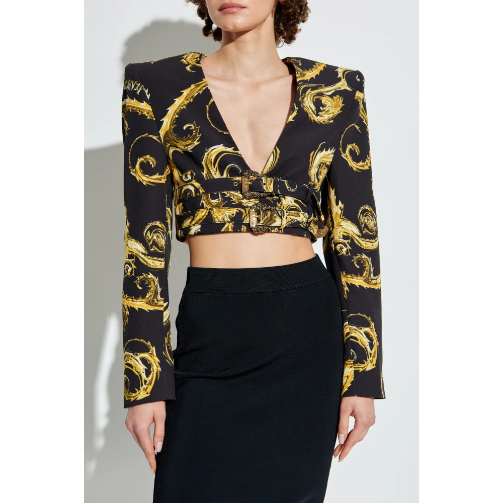 Versace Jeans Couture Korte Blazer Yellow Dames