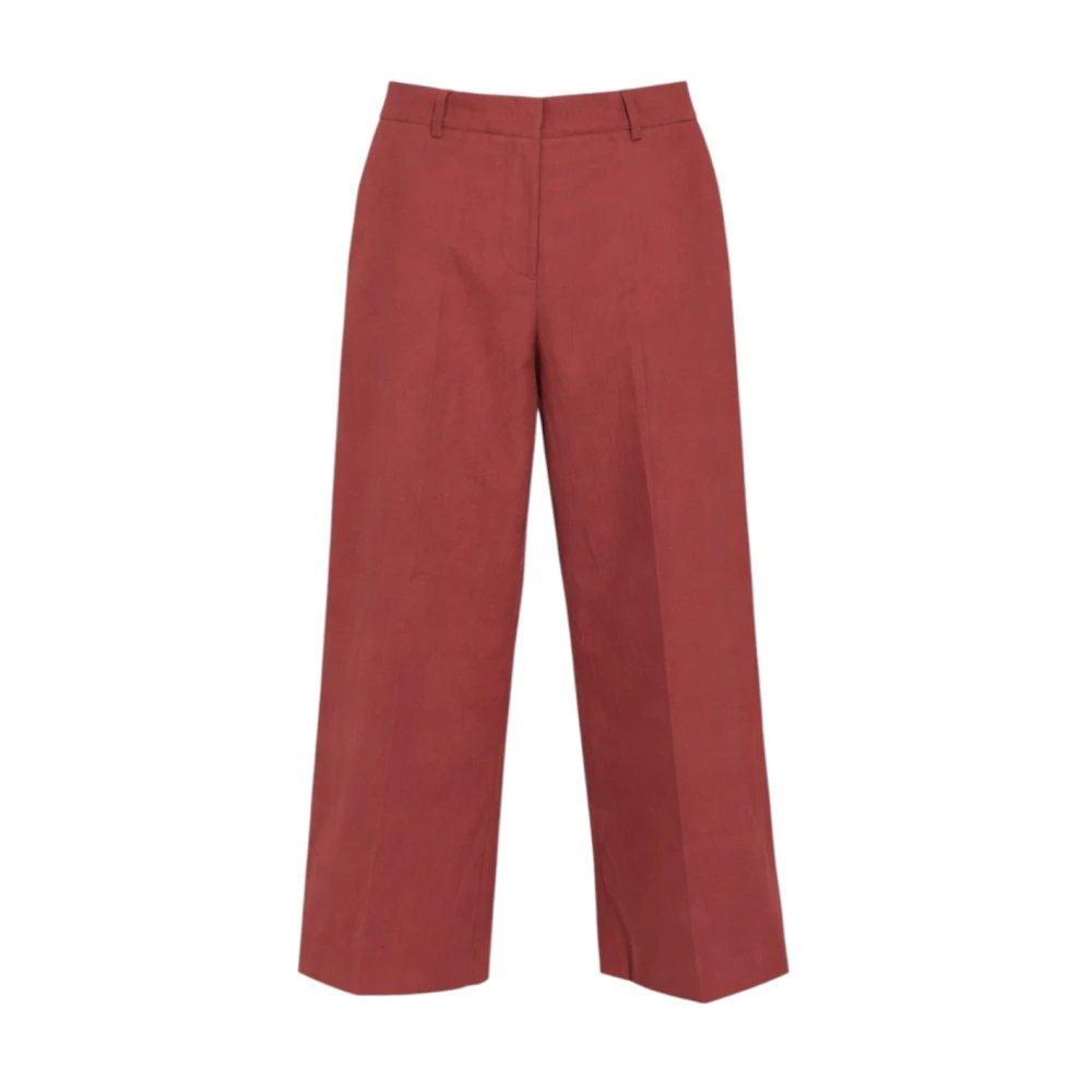 Weekend Max Mara Vrouw Rood Broeken Dames, L, Katoen, Katoenen En Linnen Canvas Broek