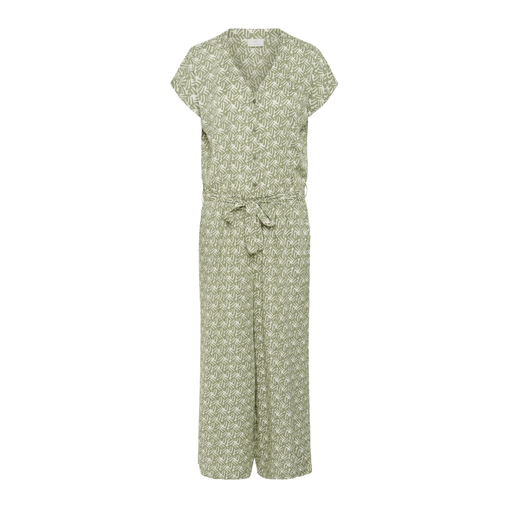 Kaffe Groene Jumpsuit met Krijtprint Green Dames
