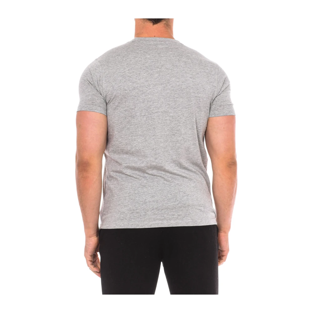 U.s. Polo Assn. T-shirt met Korte Mouwen en Geribbelde Hals Gray Heren