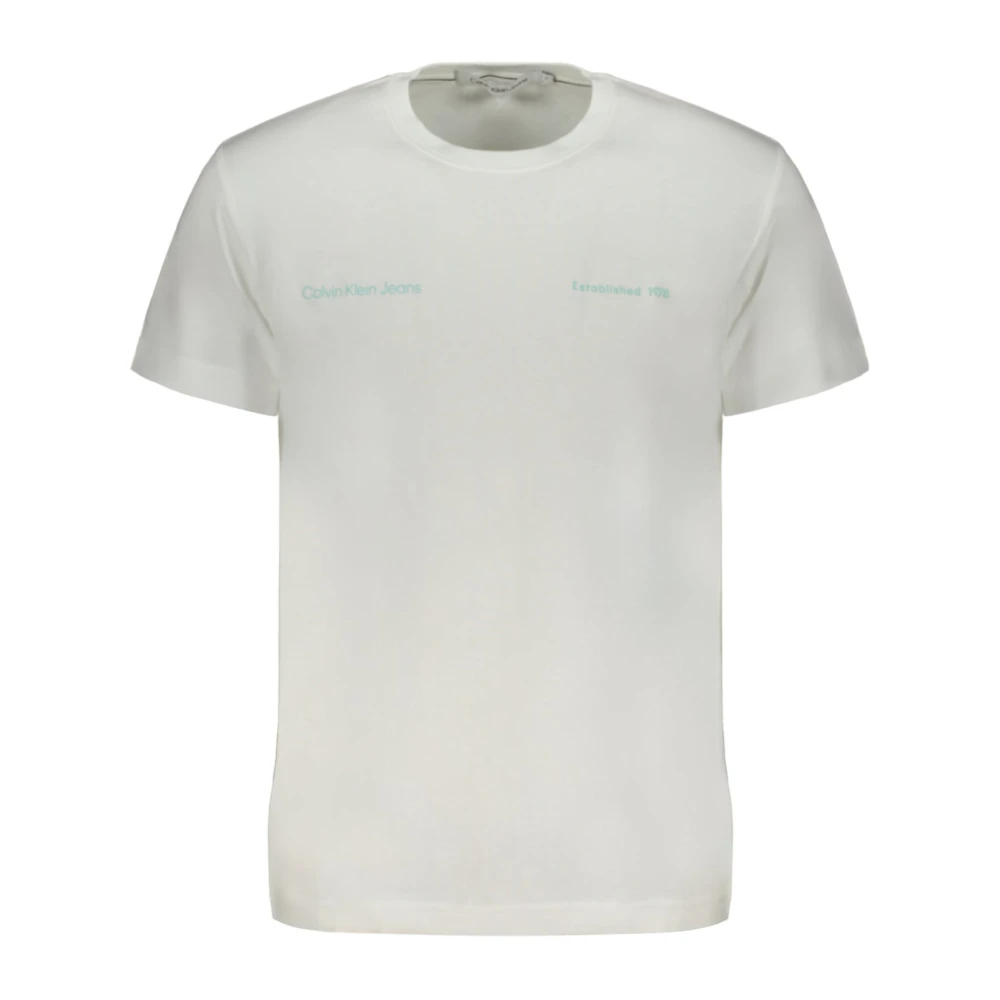 Calvin Klein Witte Heren T-shirt Korte Mouwen White Heren