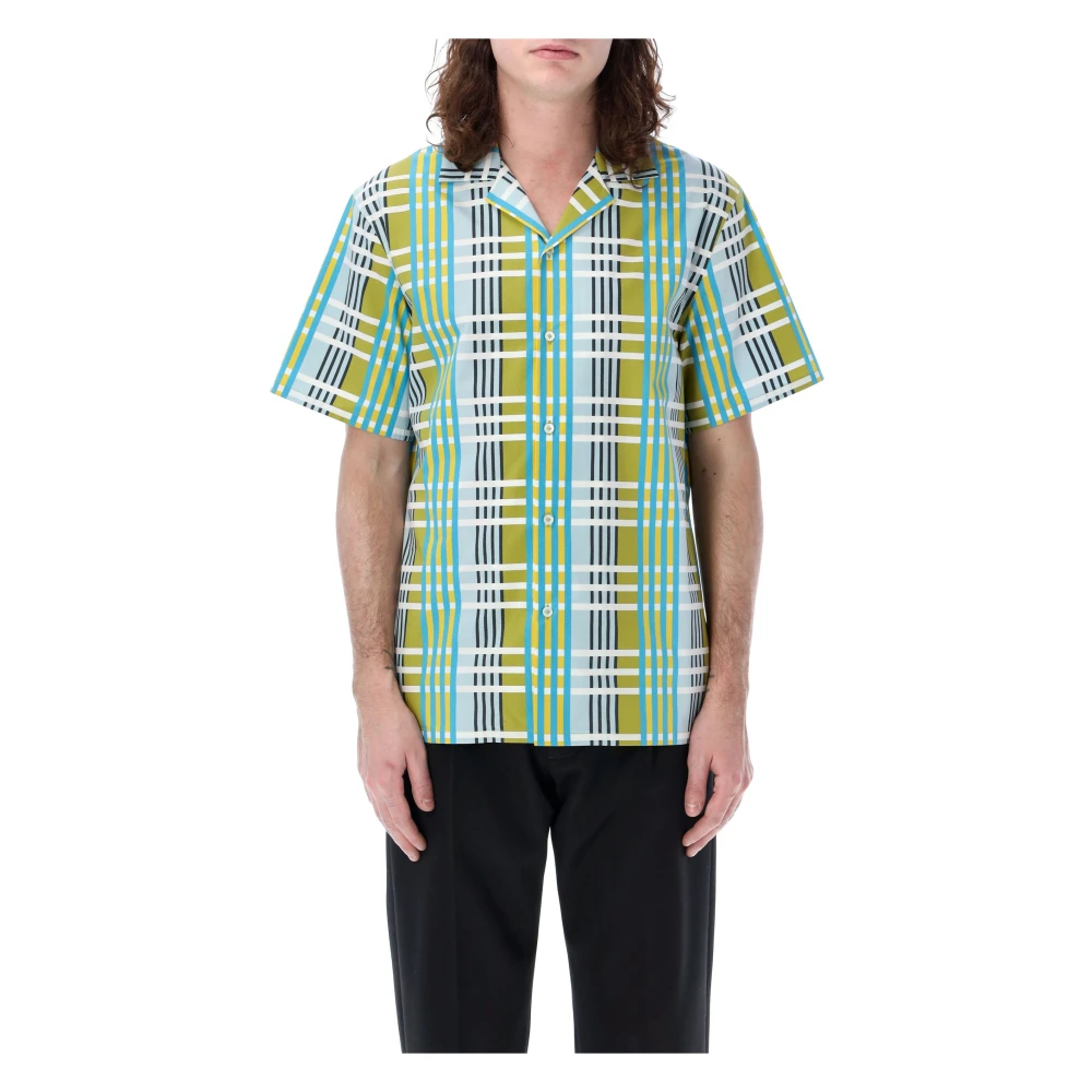 Lanvin Geruite Bowling Shirt Multicolor Heren