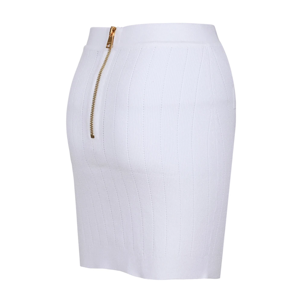 Balmain Witte Mini Rok White Dames