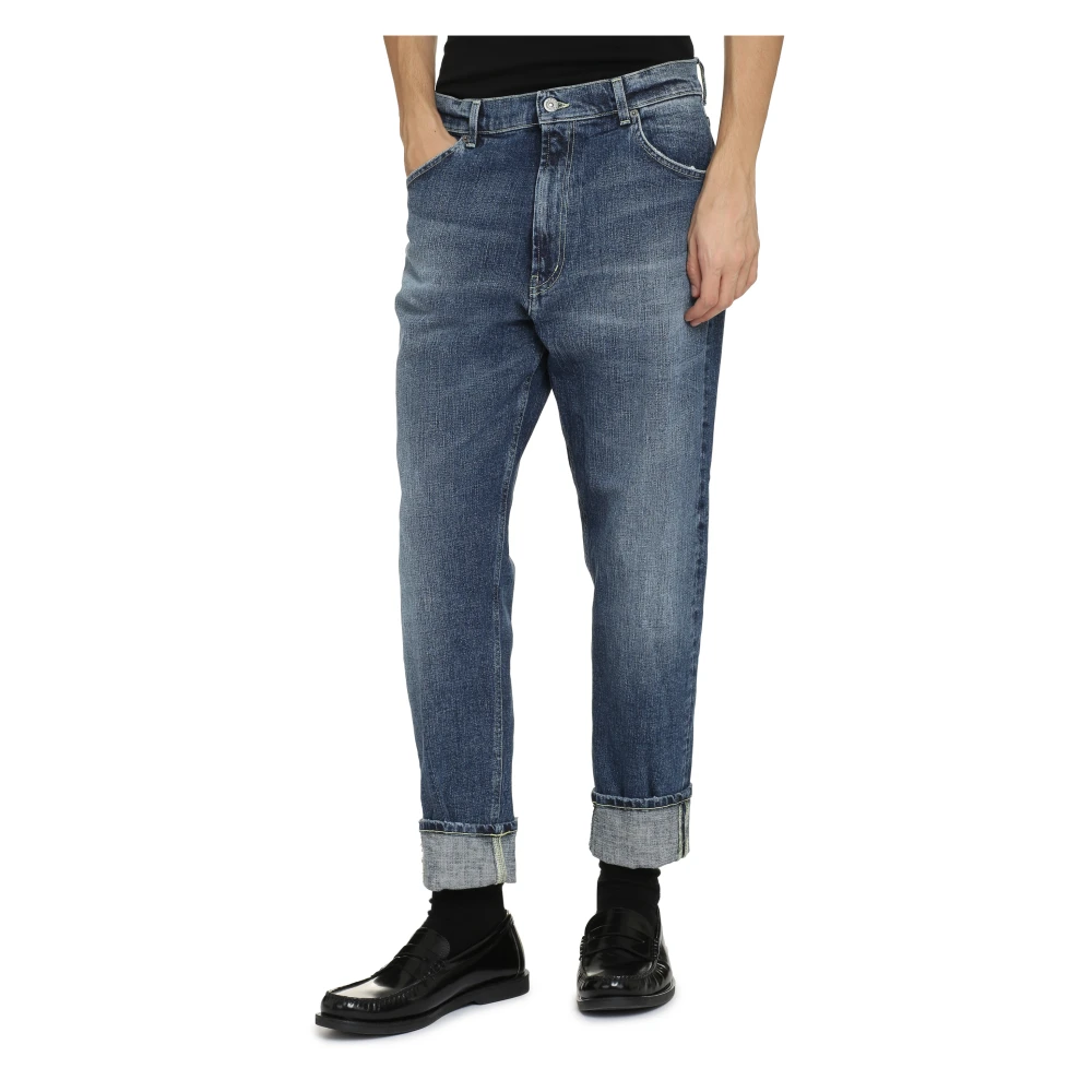 Dondup Slim Fit Metalen Knoop Jeans Blue Heren