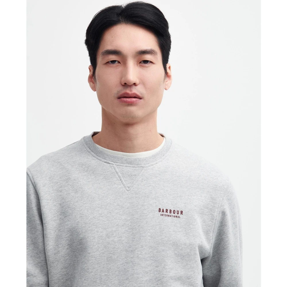 Barbour Grafische Logo Sweater Grijs Marl Gray Heren