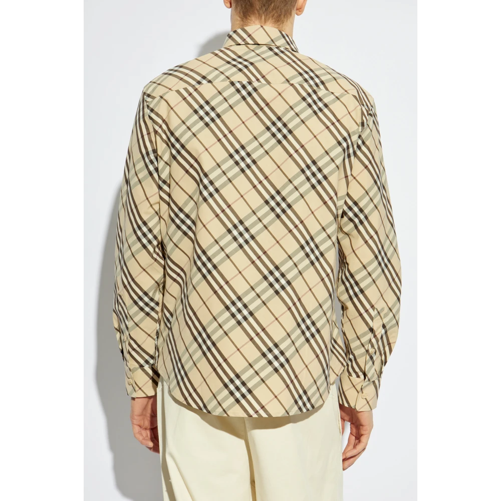 Burberry Geruite overhemd Beige Heren