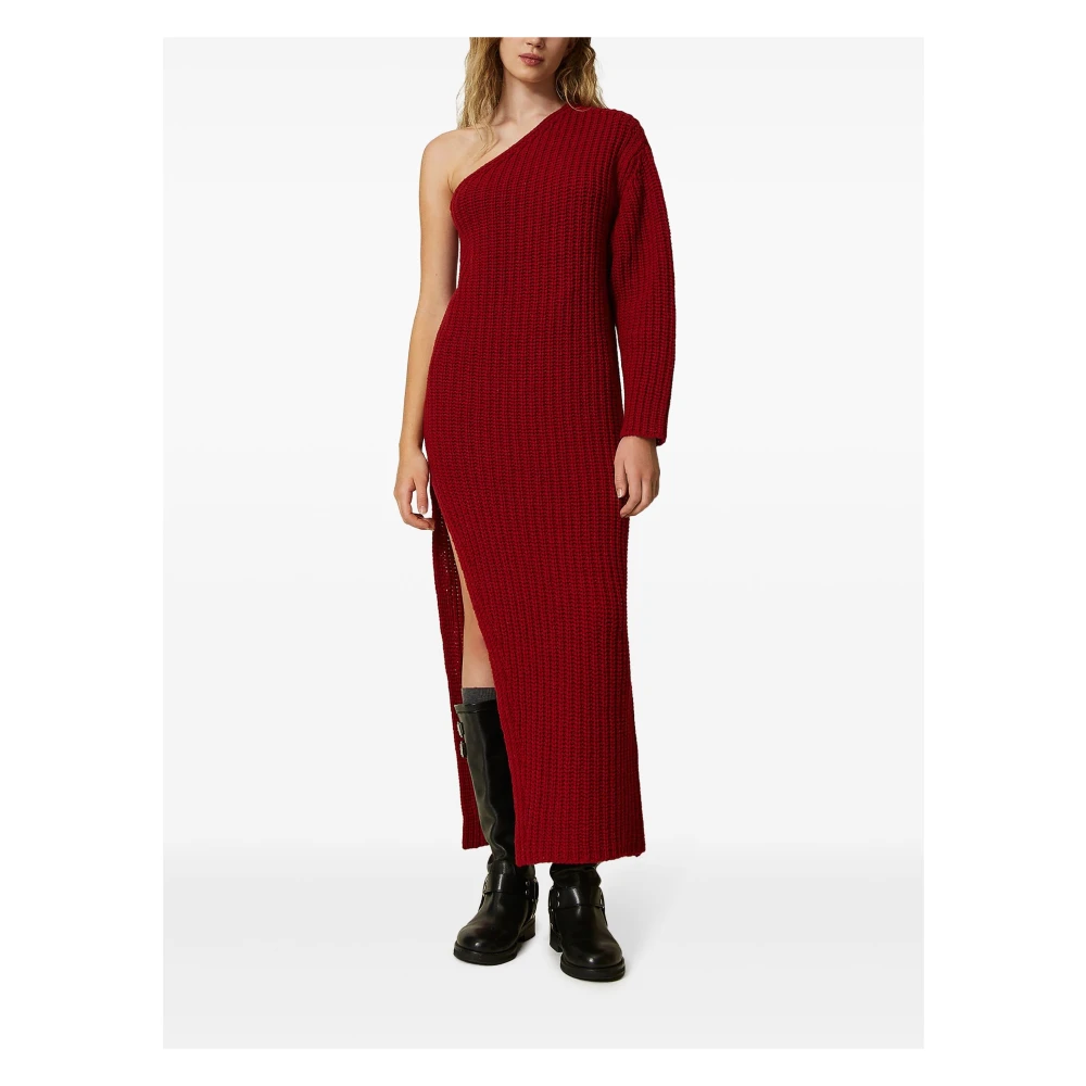 Twinset Venetiaanse Rode Lange Jurk Red Dames