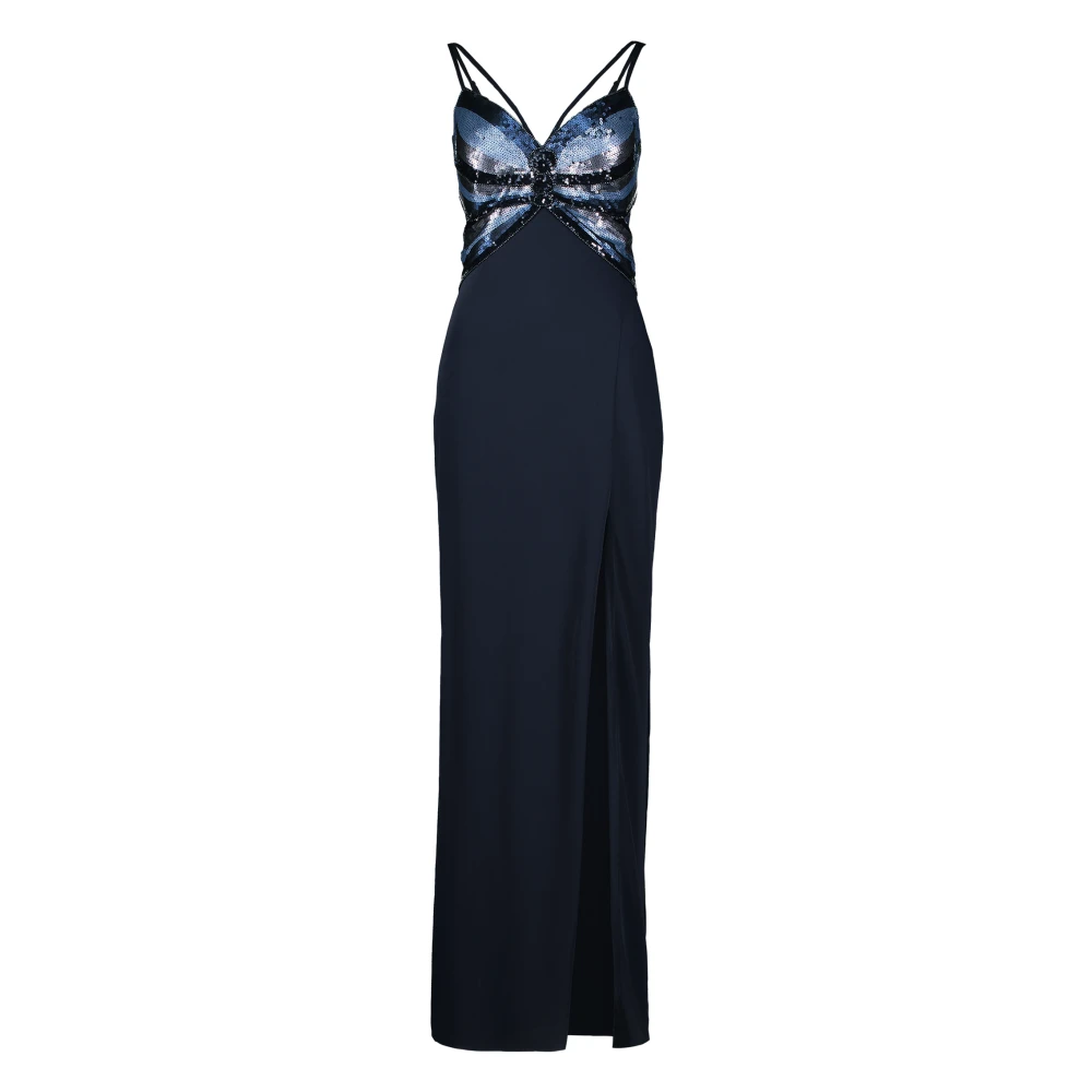 Vera Mont Elegante Maxi Avondjurk met Pailletten Blue Dames