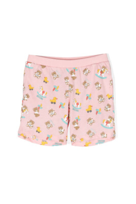 pink-logo-print-elastic-waist-shorts
