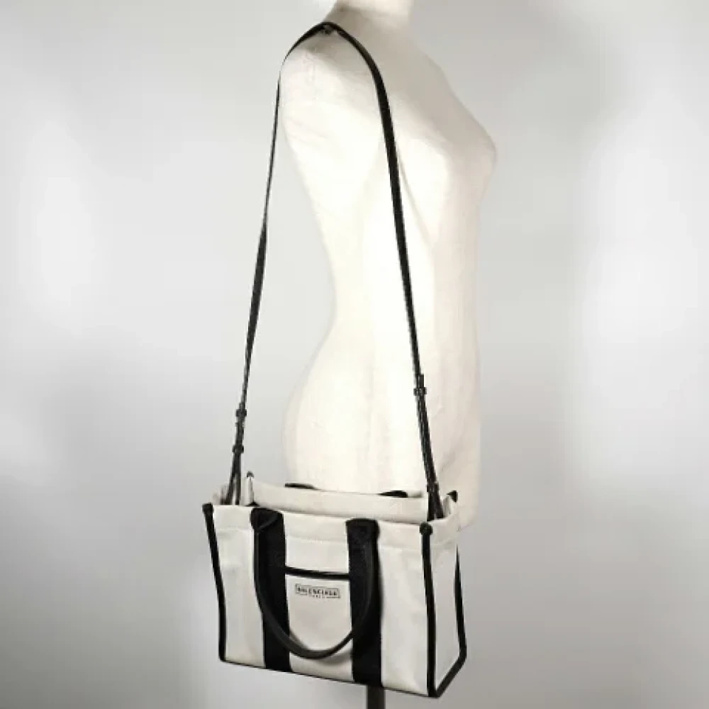Balenciaga Vintage Tweedehands Wit Canvas Balenciaga Tote White Dames