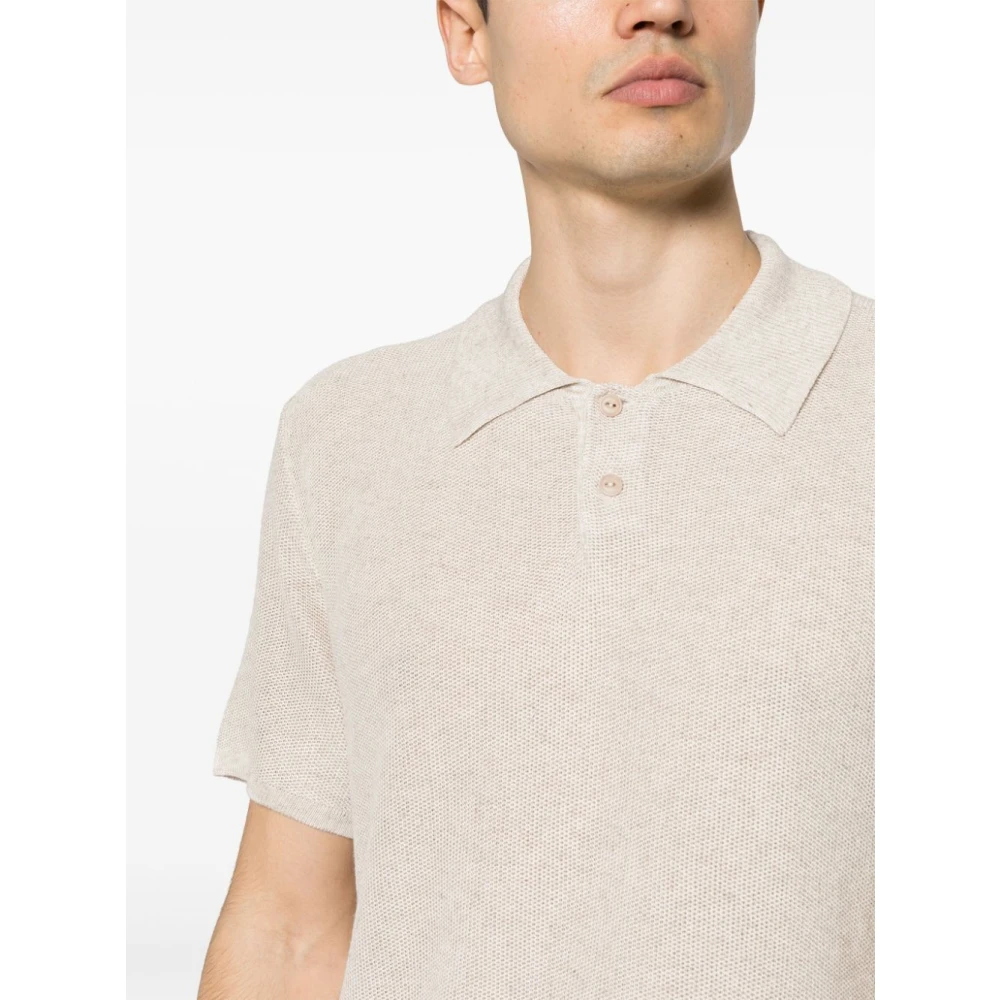 A.p.c. Geperforeerd Poloshirt Beige Heren