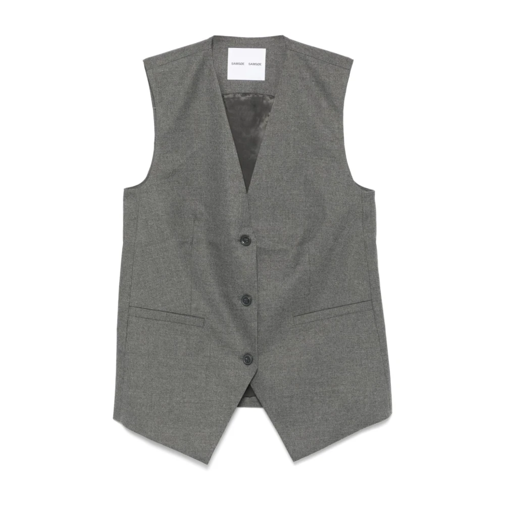 Samsøe Grijze Melange Verkoopvest Gray Dames