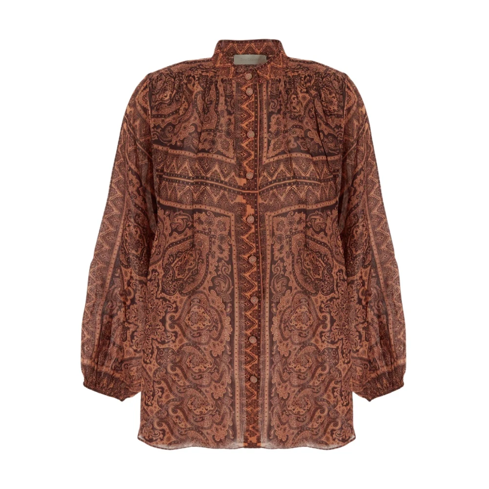 Zimmermann Ramie Tuniek Top Brown Dames