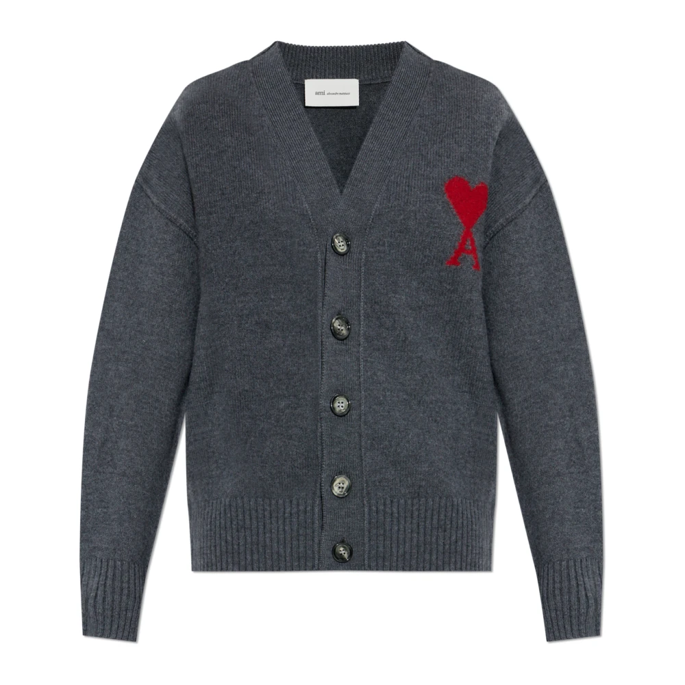 Ami Paris Grå Wool Cardigan
