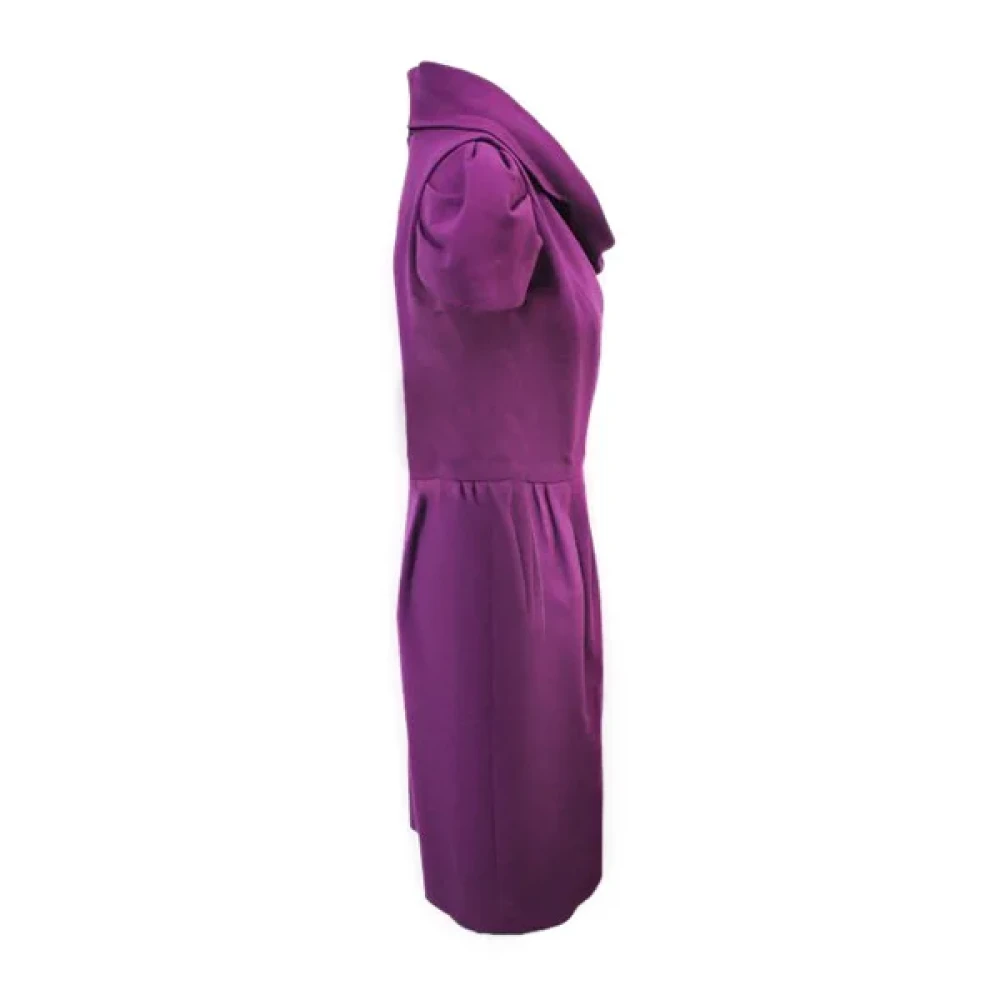 Oscar De La Renta Pre-owned Cotton dresses Purple Dames
