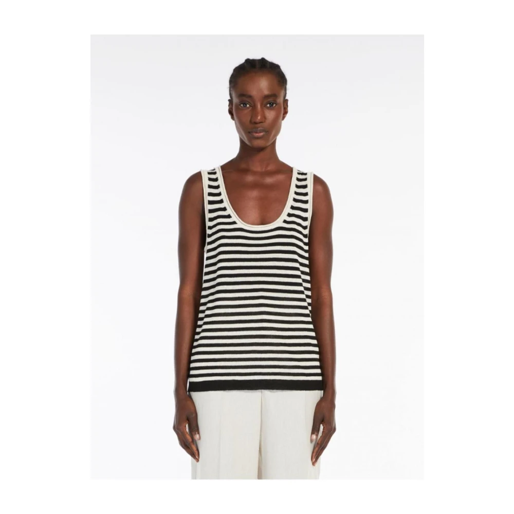 Max Mara Linnen tops en hemdjes Blue Dames