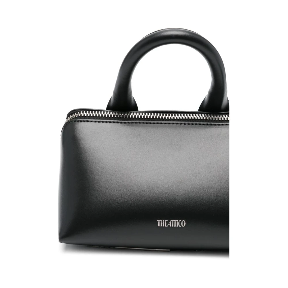 The Attico Zwarte Rits Top Hand Schoudertas Black Dames