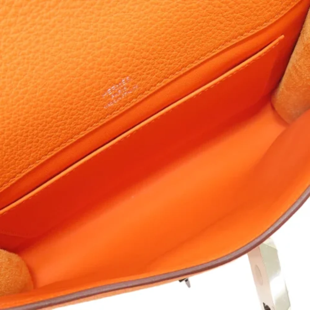 Hermès Vintage Pre-owned Leather shoulder-bags Orange Dames
