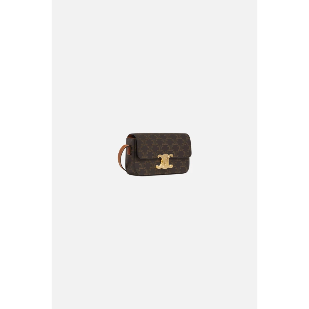 Celine Triomphe Canvas Schoudertas Brown Dames
