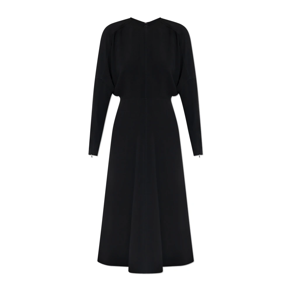 Victoria Beckham Black Dress With Long Sleeves - Female - Midi Dresses - S - Dresses