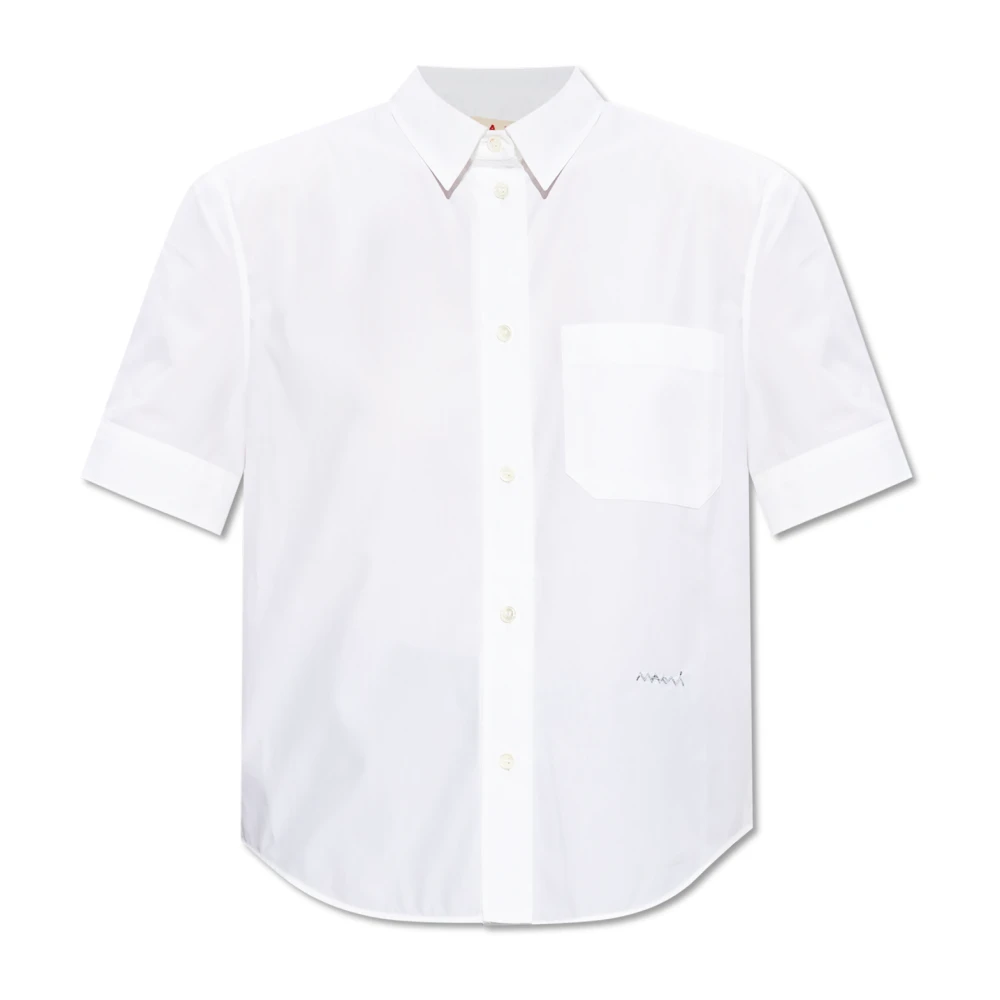 Marni Chique Katoenen Shirt voor Vrouwen White Dames