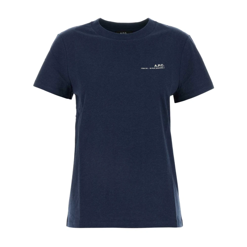 A.p.c. Stijlvol Navy Blue Katoenen T-shirt Blue Dames