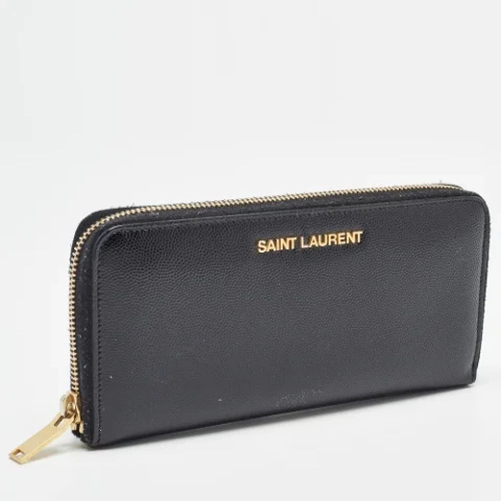 Yves Saint Laurent Vintage Pre-owned Leather wallets Black Dames