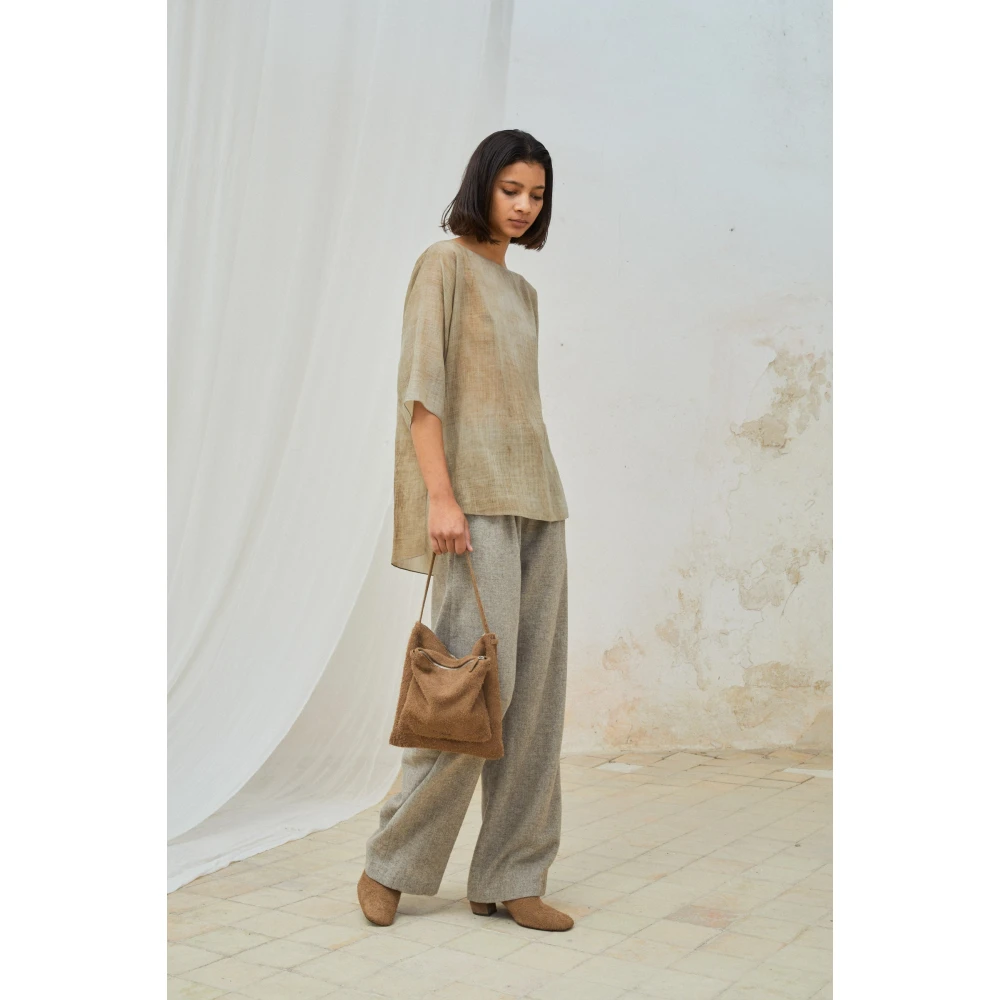 Cortana Yak Wol Hoge Taille Broek Gray Dames