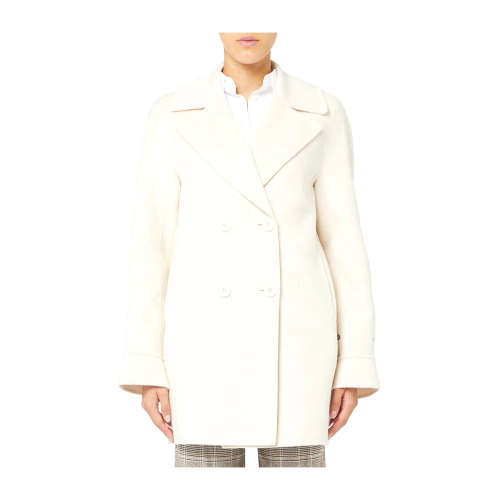 Pennyblack Ivoor Wolblend Double-Breasted Jas Beige Dames