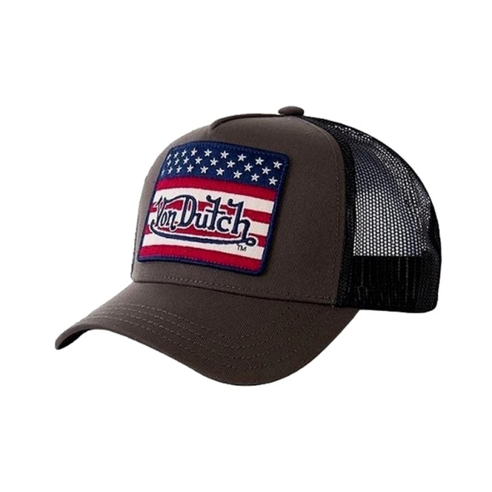 VON Dutch Beige Trucker Cap med Flap Multicolor, Herr