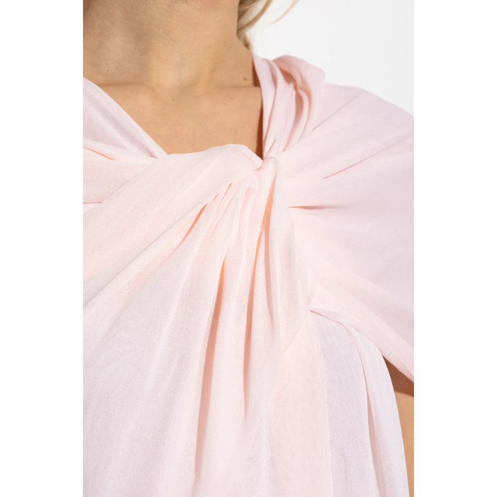 Jil Sander Gedrapeerde Jurk Pink Dames