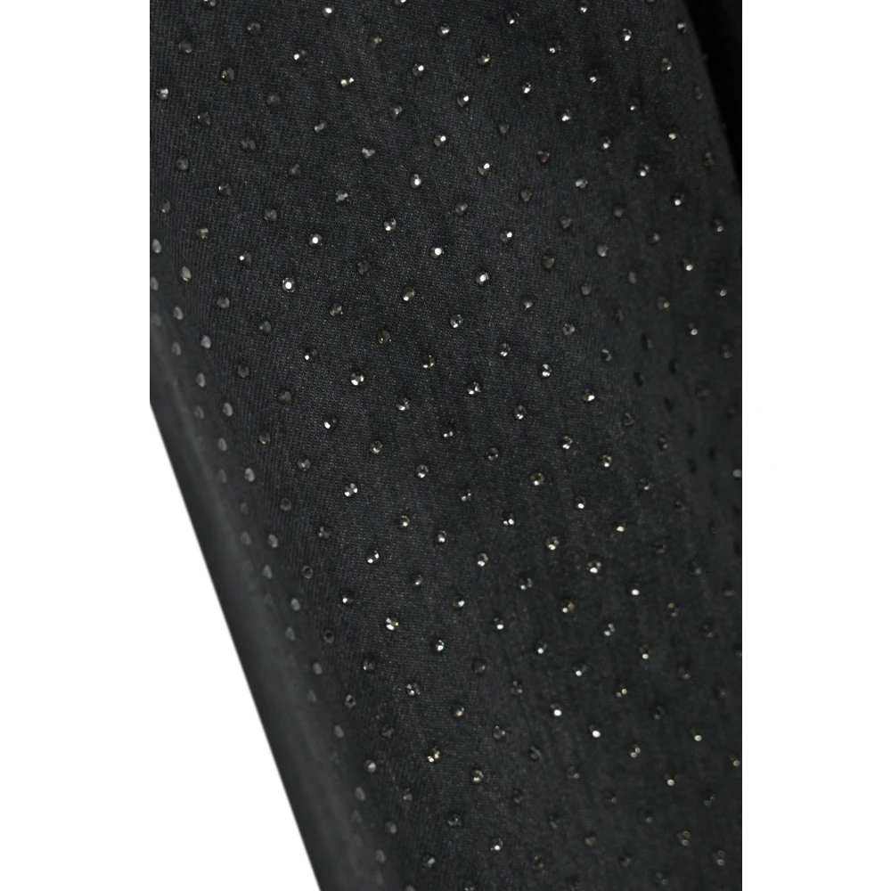 PATRIZIA PEPE Denim broek met strass Gray Dames