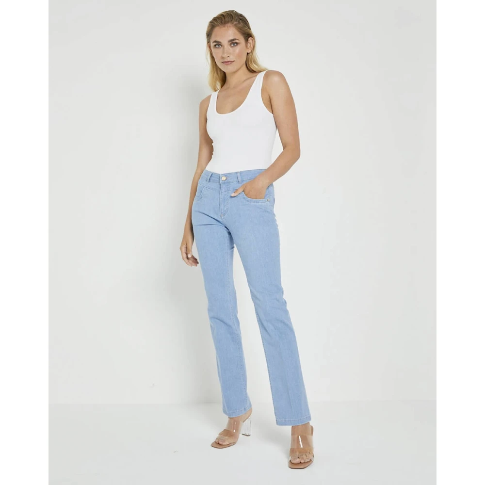 Parami Lichtblauwe Straight Jeans voor Vrouwen Blue Dames