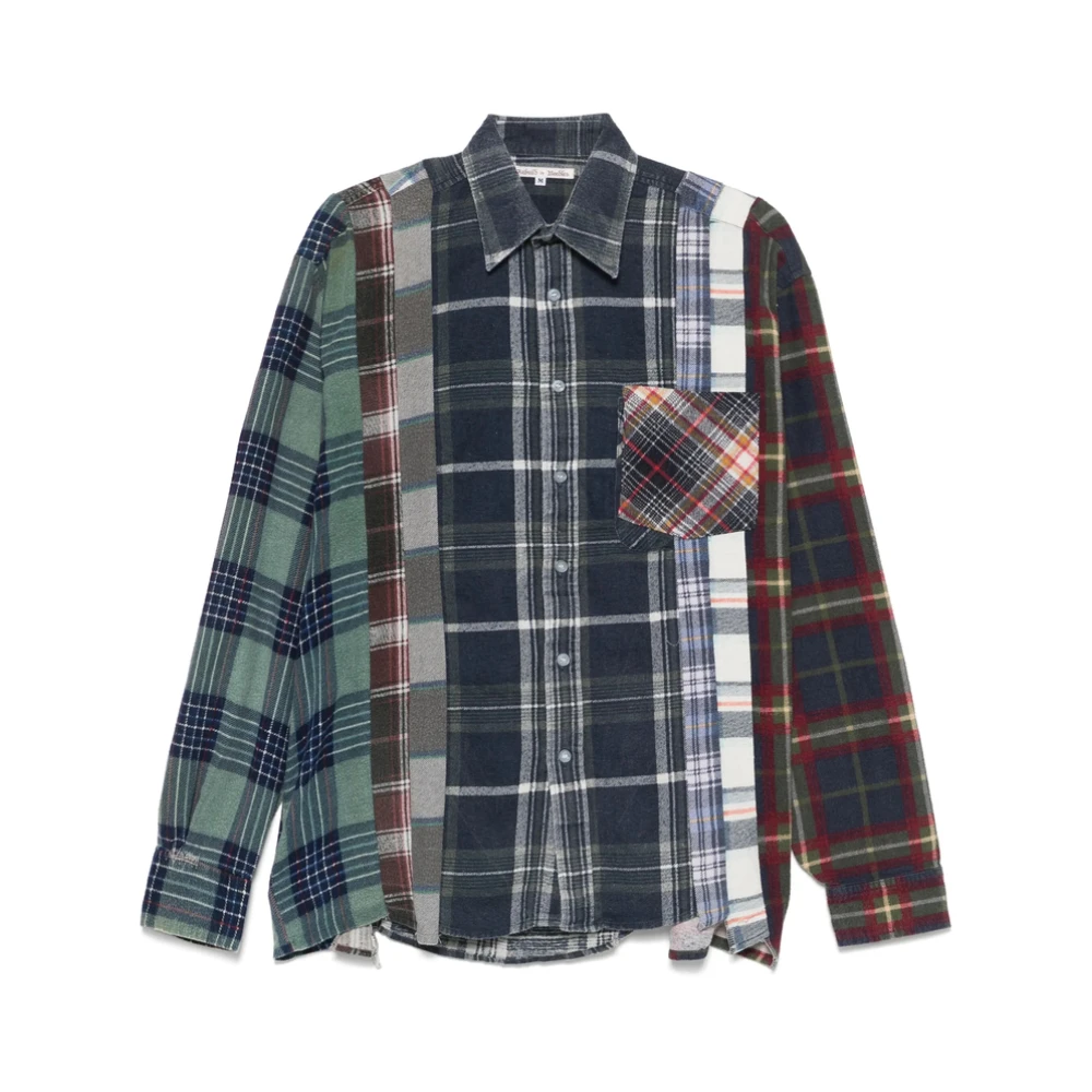 Needles Navy Blue Shirt met Knoopsluiting Multicolor Heren